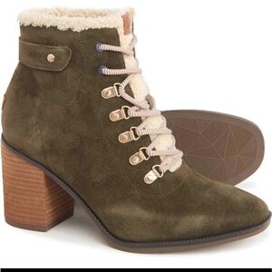 Dr Scholl’s Loni Bootie - Olive Green suede  NWOT  size 9
